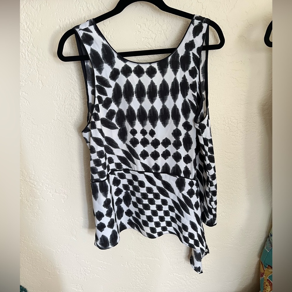 Very Sexy Black and White Large Dressy Blouse